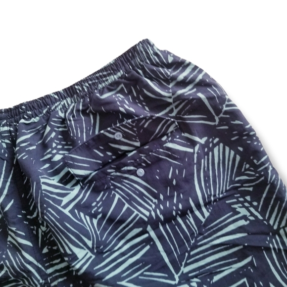 PATAGONIA Blue Teal Palm Nylon Baggies Shorts - Men's 6.5" Inseam XLarge - Picture 7 of 11